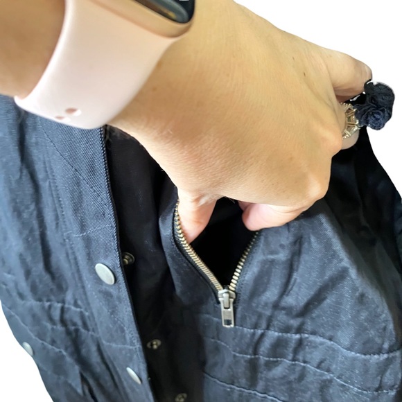 JOIE Silky Nylon Barker Utility Jacket Buttons Snaps Zippers Drawstring Small - Picture 13 of 15